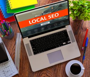 Laptop showing local SEO for small business marketing